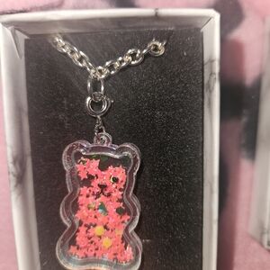 Pink Star Gummy Bear Necklace